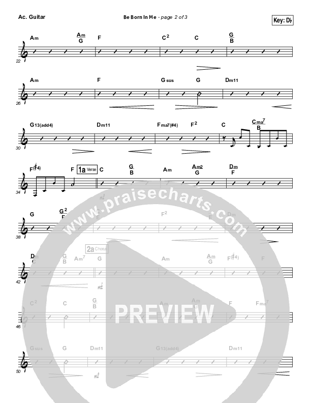 Be Born In Me Acoustic Guitar (Francesca Battistelli)