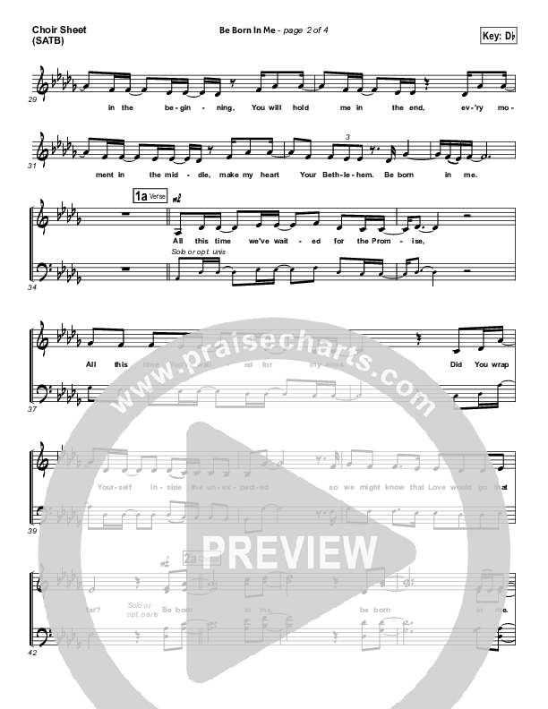 Be Born In Me Choir Vocals (SATB) (Francesca Battistelli)