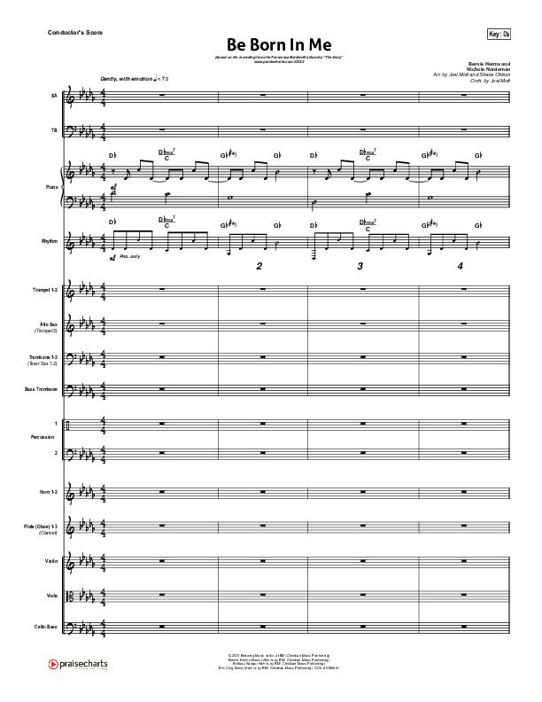 Be Born In Me Conductor's Score (Francesca Battistelli)