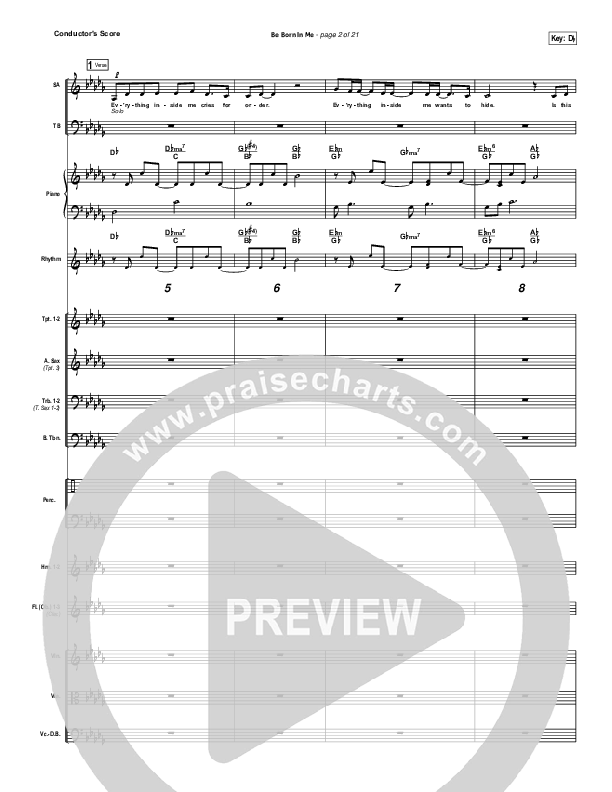 Be Born In Me Conductor's Score (Francesca Battistelli)