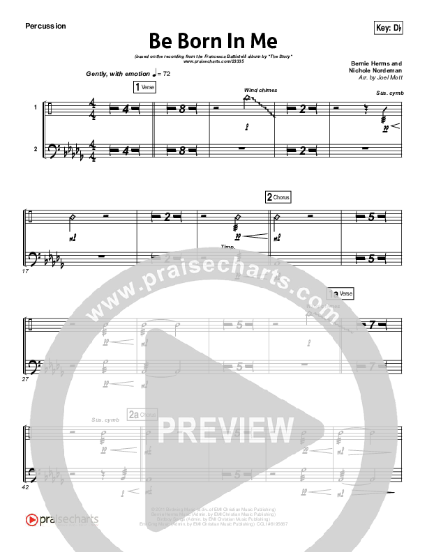 Be Born In Me Percussion (Francesca Battistelli)