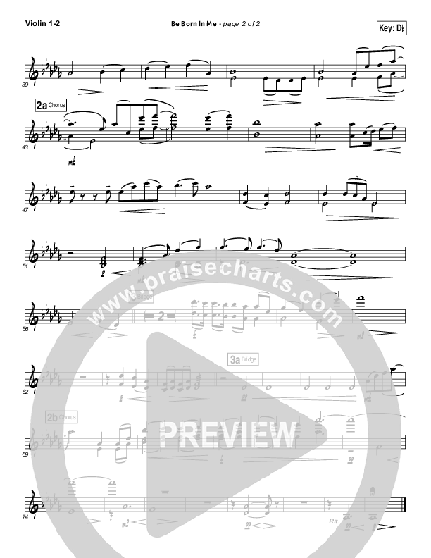 Be Born In Me Violin 1/2 (Francesca Battistelli)