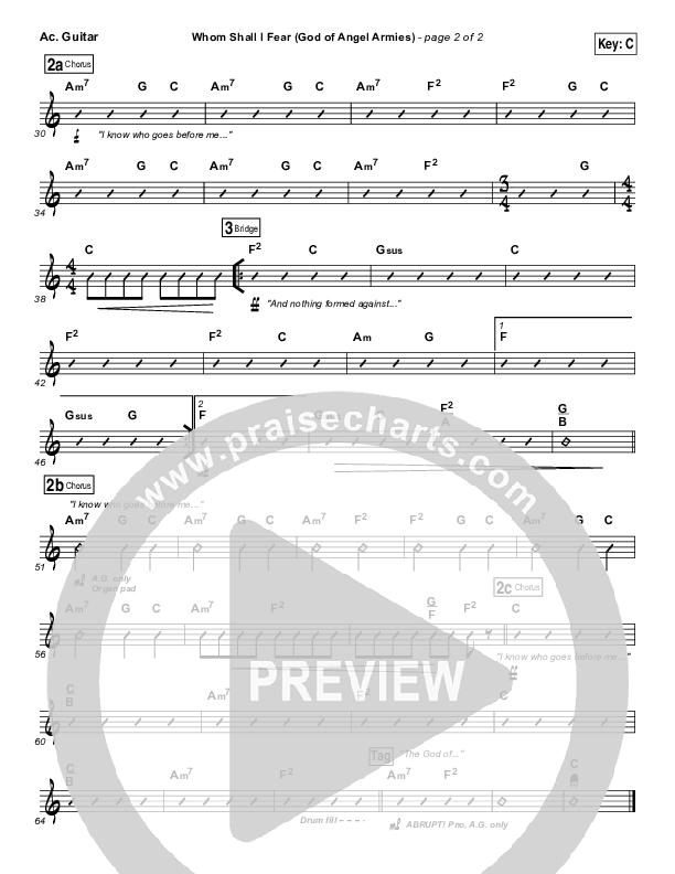 Whom Shall I Fear (God Of Angel Armies) Acoustic Guitar (Chris Tomlin)