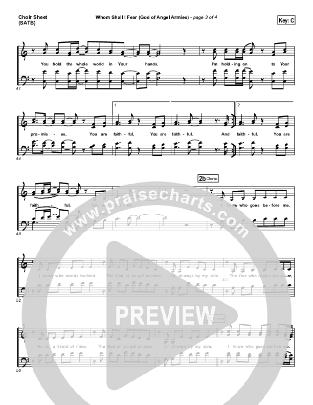 Whom Shall I Fear (God Of Angel Armies) Choir Sheet (SATB) (Chris Tomlin)