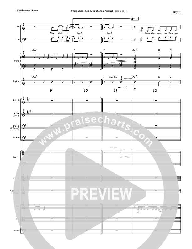 Whom Shall I Fear (God Of Angel Armies) Conductor's Score (Chris Tomlin)