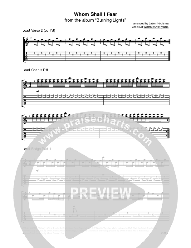 Whom Shall I Fear (God Of Angel Armies) Guitar Tab (Chris Tomlin)
