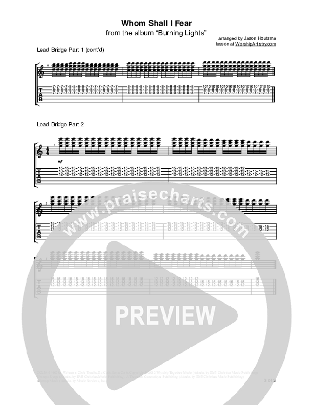 Whom Shall I Fear (God Of Angel Armies) Guitar Tab (Chris Tomlin)