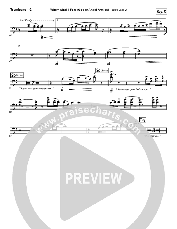 Whom Shall I Fear (God Of Angel Armies) Trombone 1/2 (Chris Tomlin)