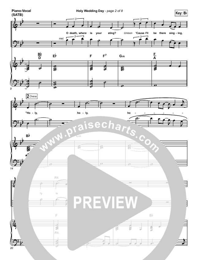 Holy Wedding Day Piano Vocal Satb City Harmonic Praisecharts Embut it ends with a bride and groom. praisecharts
