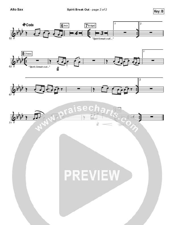 Spirit Break Out Alto Sax (Worship Central)
