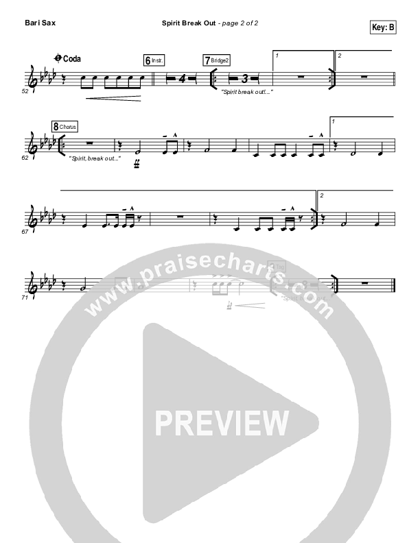 Spirit Break Out Bari Sax (Worship Central)