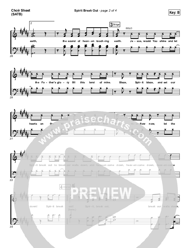 Spirit Break Out Choir Sheet (SATB) (Worship Central)