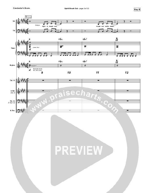 Spirit Break Out Conductor's Score (Worship Central)