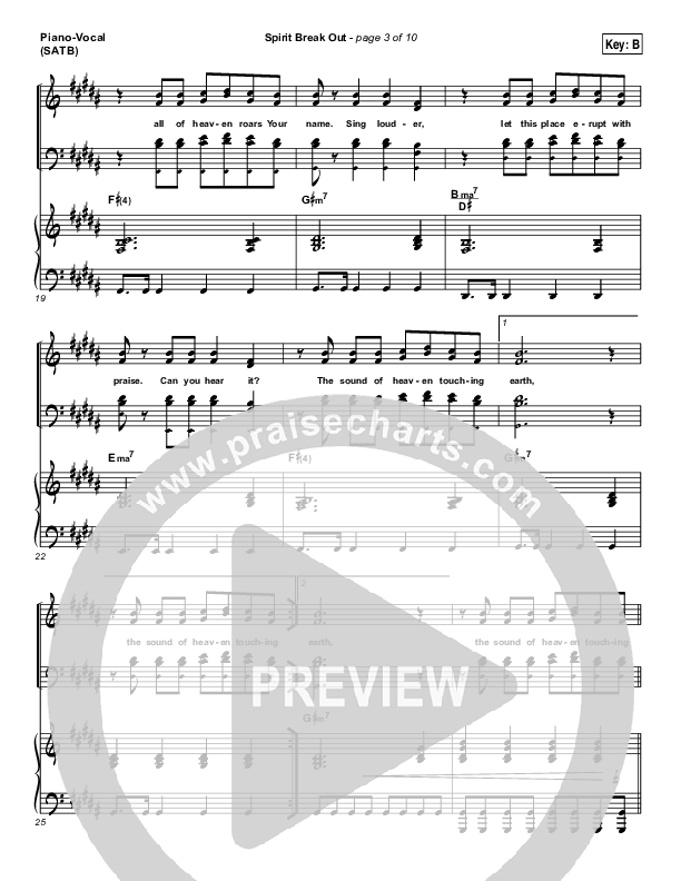 Spirit Break Out Piano/Vocal (SATB) (Worship Central)