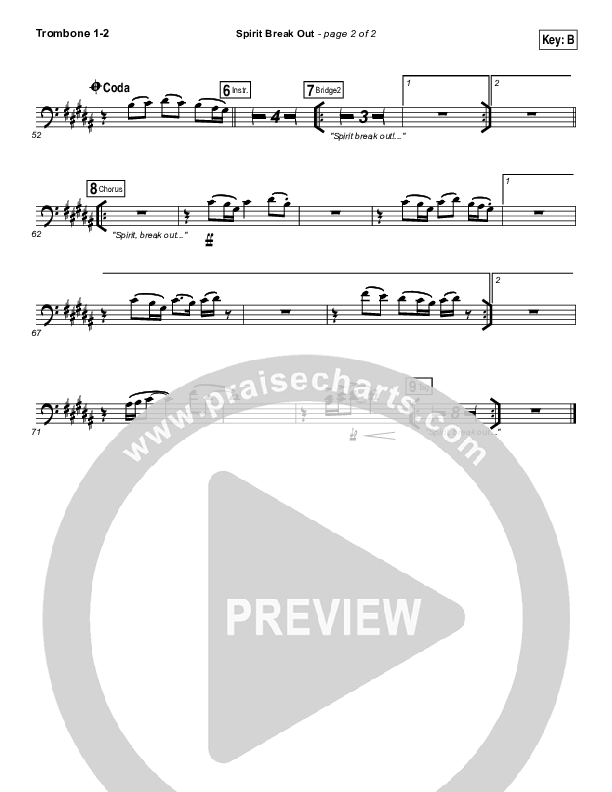 Spirit Break Out Trombone 1/2 (Worship Central)