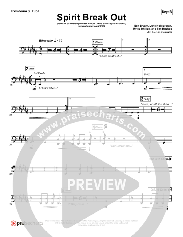 Spirit Break Out Trombone 3/Tuba (Worship Central)