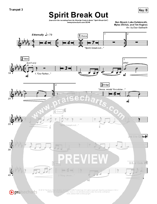 Spirit Break Out Trumpet 3 (Worship Central)