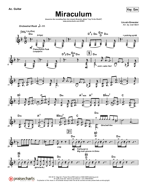 Miraculum (Instrumental) Acoustic Guitar (Lincoln Brewster)