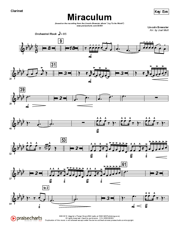 Miraculum (Instrumental) Clarinet (Lincoln Brewster)