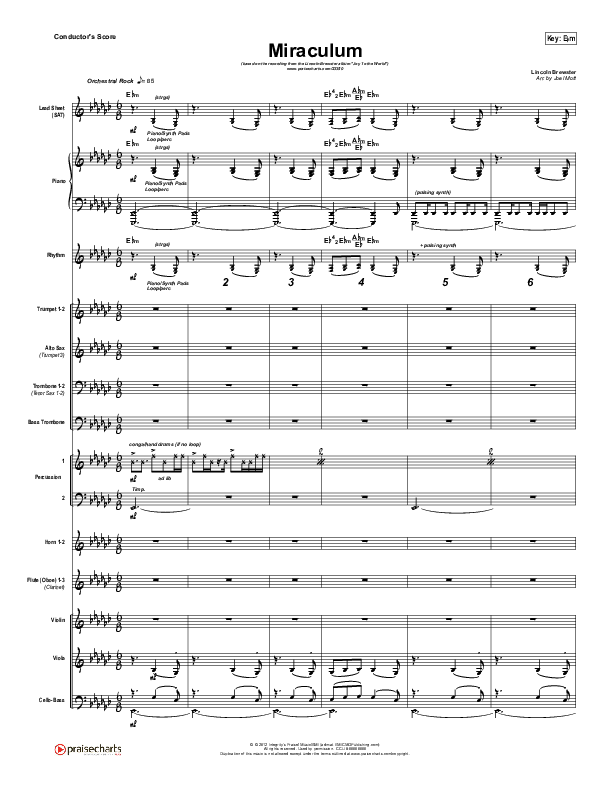 Miraculum (Instrumental) Conductor's Score (Lincoln Brewster)