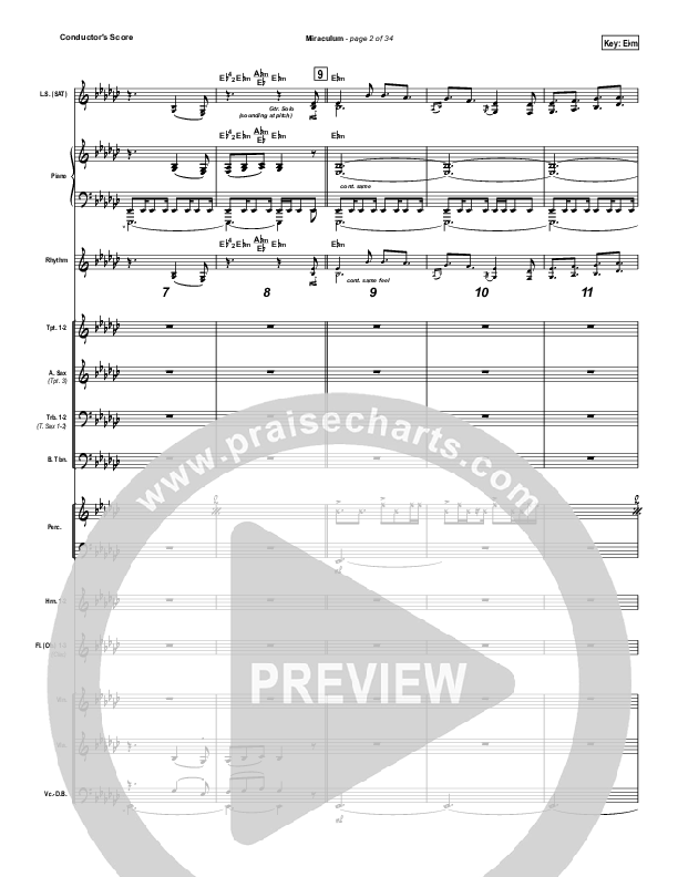 Miraculum Conductor's Score (Lincoln Brewster)