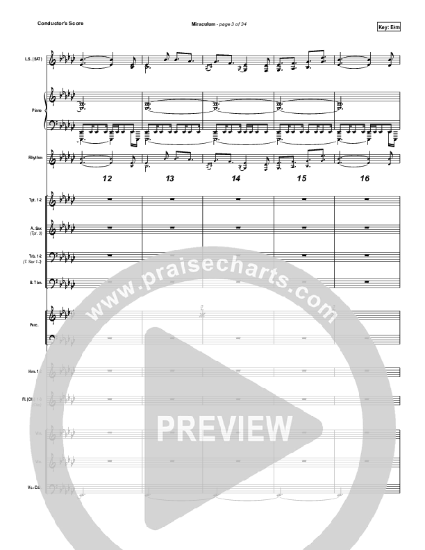 Miraculum (Instrumental) Conductor's Score (Lincoln Brewster)