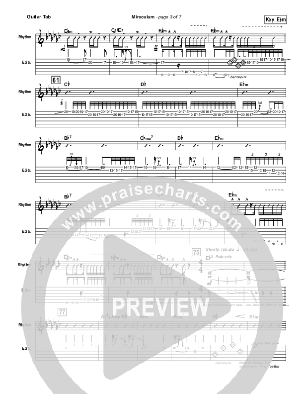 Miraculum Guitar Tab (Lincoln Brewster)