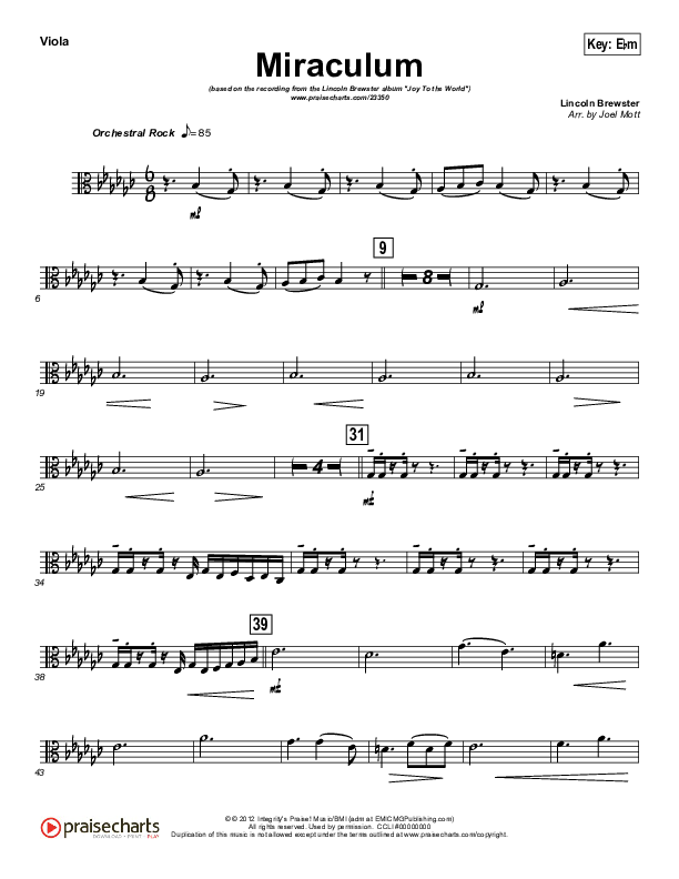 Miraculum (Instrumental) Viola (Lincoln Brewster)