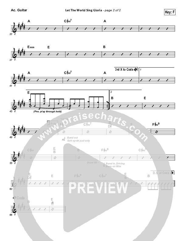 Let The World Sing Gloria Acoustic Guitar (Worship Together)