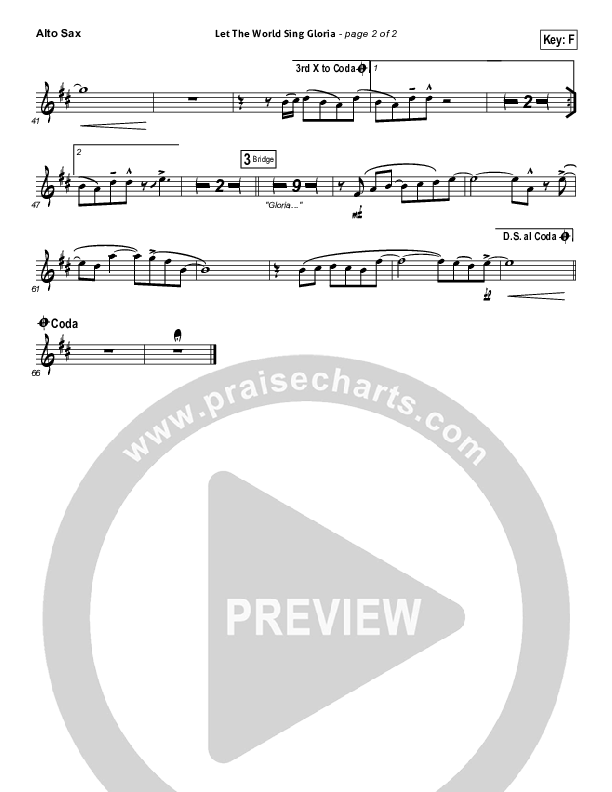 Let The World Sing Gloria Alto Sax (Worship Together)