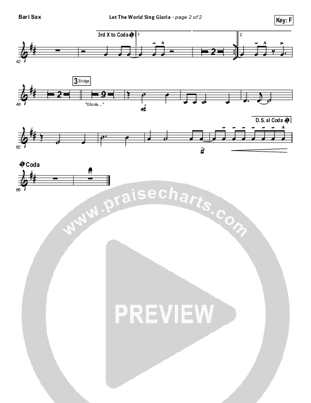 Let The World Sing Gloria Bari Sax (Worship Together)