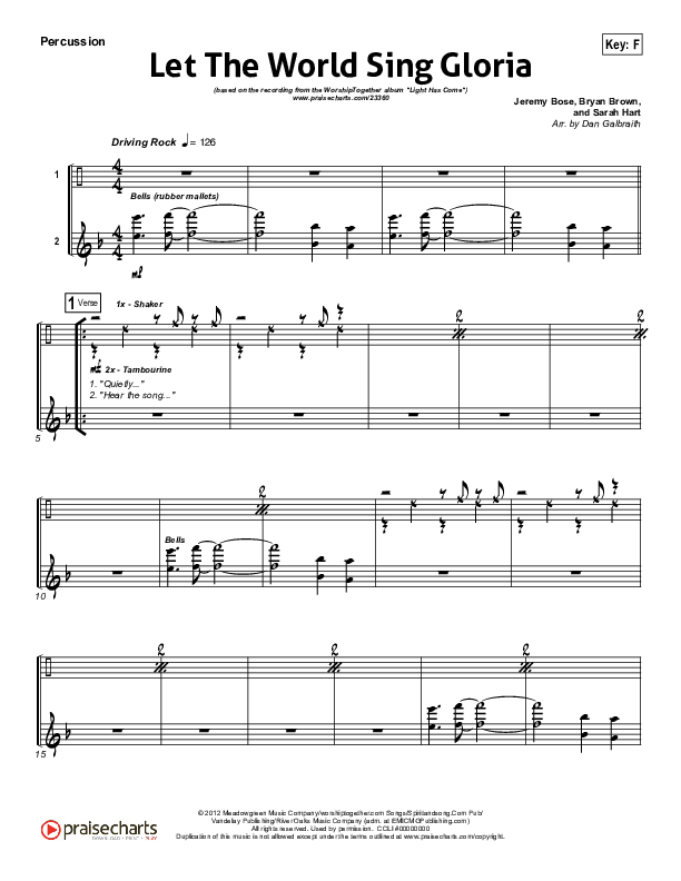 Let The World Sing Gloria Percussion (Worship Together)
