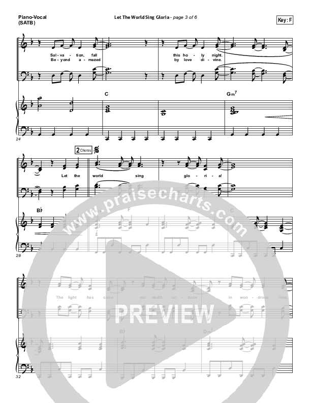 Let The World Sing Gloria Piano/Vocal & Lead (Worship Together)