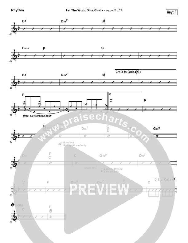 Let The World Sing Gloria Rhythm Chart (Worship Together)