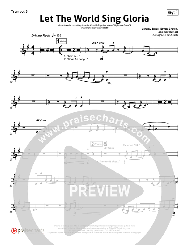 Let The World Sing Gloria Trumpet 3 (Worship Together)
