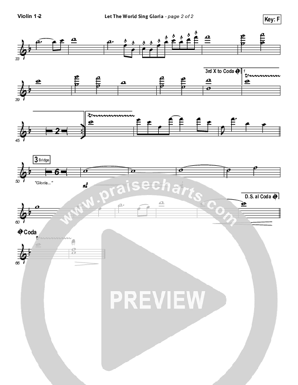 Let The World Sing Gloria Violin 1/2 (Worship Together)