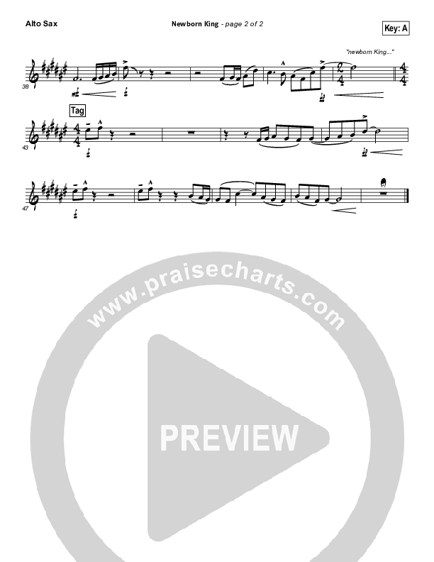Newborn King Alto Sax (Worship Together)