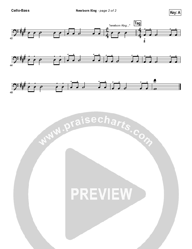 Newborn King Cello/Bass (Worship Together)