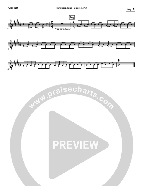 Newborn King Clarinet (Worship Together)