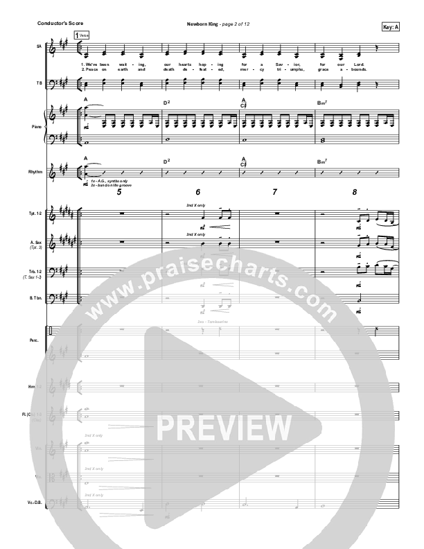 Newborn King Conductor's Score (Worship Together)