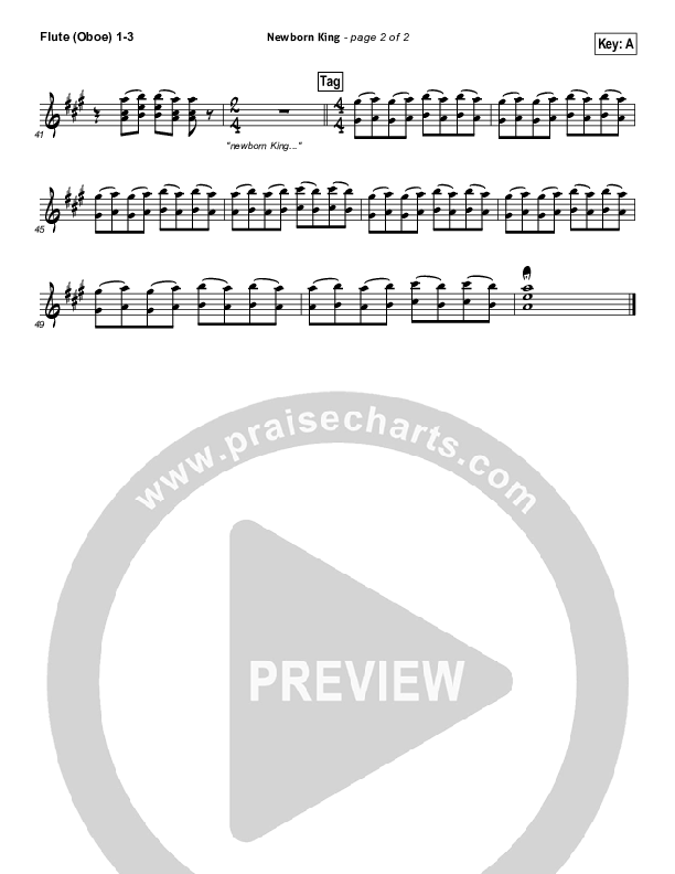 Newborn King Flute/Oboe 1/2/3 (Worship Together)