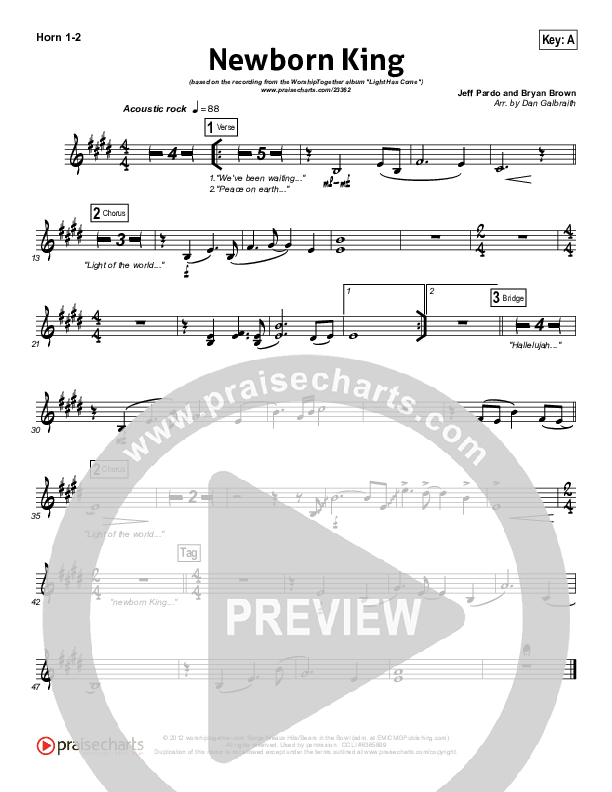 Newborn King French Horn 1/2 (Worship Together)