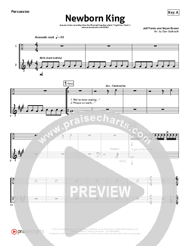 Newborn King Percussion (Worship Together)