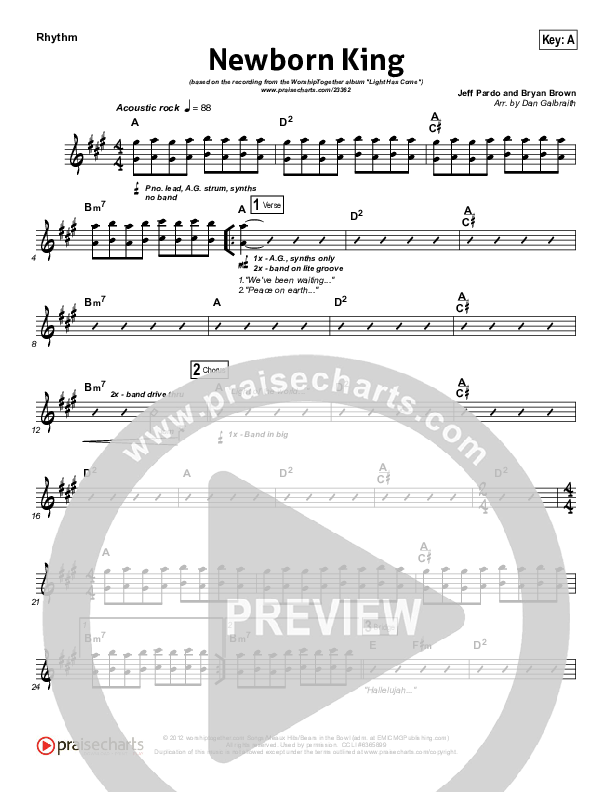 Newborn King Rhythm Chart (Worship Together)