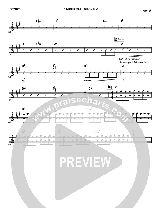 Newborn King Rhythm Chart (Worship Together)