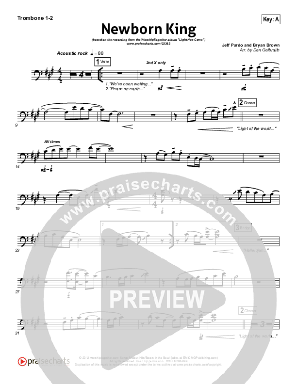 Newborn King Trombone 1/2 (Worship Together)