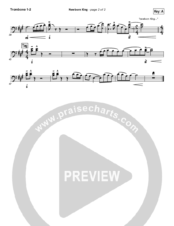 Newborn King Trombone 1/2 (Worship Together)