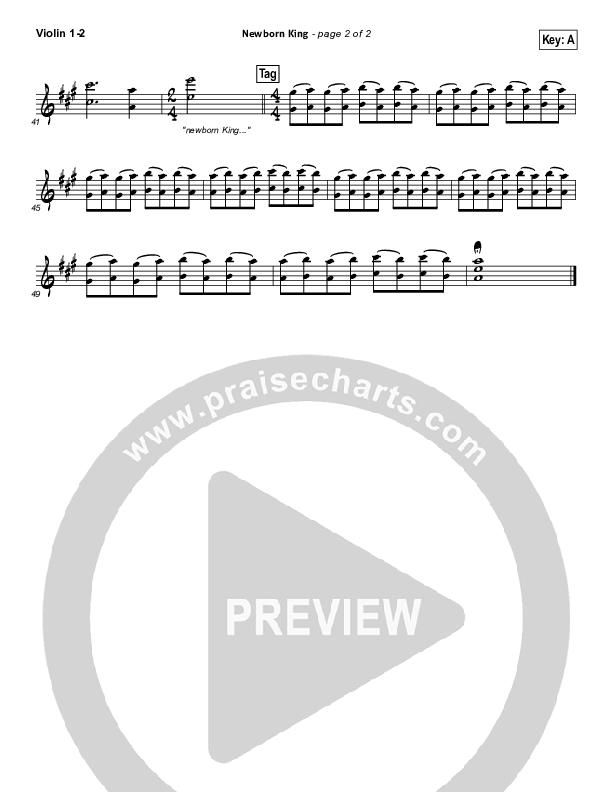Newborn King Violin 1/2 (Worship Together)