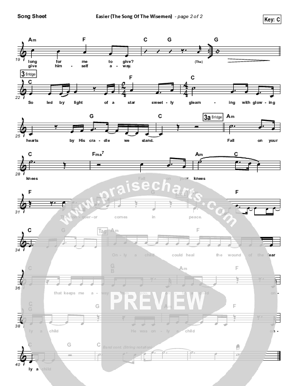 Easier (The Song Of The Wisemen) Lead (SAT) (Jason Gray)