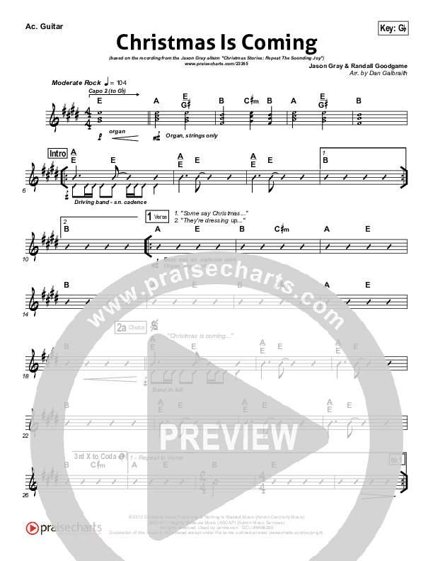 Christmas Is Coming Rhythm Chart (Jason Gray)